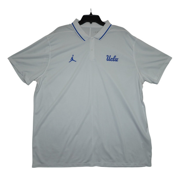 Nike Jordan UCLA Polo Shirt White XXL Dri-Fit Embroidered Logo Collegiate Golf - Picture 1 of 5